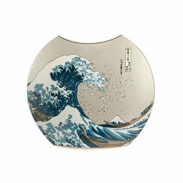 Vase En Porcelaine 'Rough Waters' De Katsushika Hokusai 24x20x8cm 3 Vase En Porcelaine 'Rough Waters' De Katsushika Hokusai 24x20x8cm