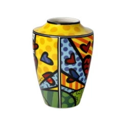 Vase En Porcelaine 'Love Symphony' De Romero Britto 8,5x12,5x8,5cm -Magasin De Rénovation Domiciliaire 67016051 bunt porzellan vase designvase tischvase 02