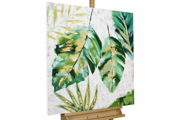 Tableau Peint à La Main 'Feuilles Envolées' 90x90cm | Avec Certificat D'authenticité 3 Tableau Peint à La Main 'Feuilles Envolées' 90x90cm | Avec Certificat D'authenticité