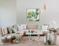 Tableau Peint à La Main 'Feuilles Envolées' 90x90cm | Avec Certificat D'authenticité 14 Tableau Peint à La Main 'Feuilles Envolées' 90x90cm | Avec Certificat D'authenticité -Magasin De Rénovation Domiciliaire KL02527 modern palme blaetter gruen weiss acryl gemaelde acryl bilder leinwandbilder moderne kunst handgemalt 03