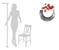 Sculpture Murale En Métal 'Coquelicots Fleuris' 62x70x7cm -Magasin De Rénovation Domiciliaire KL03164 abstrakt vase blume grau rot wanddeko metall wandskulptur wandbilder aus metall 07