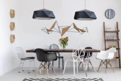 Sculpture Murale En Métal 'Ensemble' 180x65x10,5cm -Magasin De Rénovation Domiciliaire KL03293 abstrakt dreieck formen gold schwarz wanddeko metall wandskulptur wandbilder aus metall 04