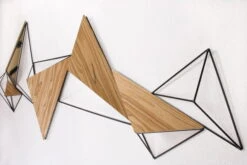 Sculpture Murale En Métal 'Ensemble' 180x65x10,5cm -Magasin De Rénovation Domiciliaire KL03293 abstrakt dreieck formen gold schwarz wanddeko metall wandskulptur wandbilder aus metall 06