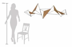 Sculpture Murale En Métal 'Ensemble' 180x65x10,5cm -Magasin De Rénovation Domiciliaire KL03293 abstrakt dreieck formen gold schwarz wanddeko metall wandskulptur wandbilder aus metall 07