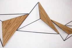 Sculpture Murale En Métal 'Ensemble' 180x65x10,5cm -Magasin De Rénovation Domiciliaire KL03293 abstrakt dreieck formen gold schwarz wanddeko metall wandskulptur wandbilder aus metall 09