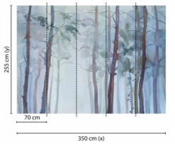 Papier Peint 'Aquarelle Forest' 350x255cm 7 Papier Peint 'Aquarelle Forest' 350x255cm -Magasin De Rénovation Domiciliaire dd118801 natur tapeten blau pastell tapete wandtapete designtapete 3d tapete fototapete 03