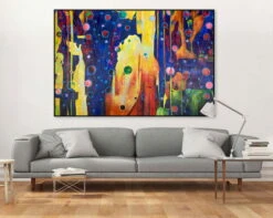 XXL Tableaux à L'huile 'Positive Impacts' | Pièce Unique Peinte à La Main 180x120cm -Magasin De Rénovation Domiciliaire kl00075 abstrakt goldglanz bunt lila modern acryl gemaelde oel bild 08