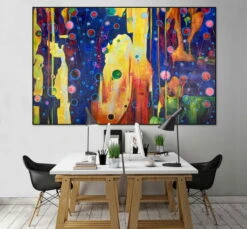 XXL Tableaux à L'huile 'Positive Impacts' | Pièce Unique Peinte à La Main 180x120cm -Magasin De Rénovation Domiciliaire kl00075 abstrakt goldglanz bunt lila modern acryl gemaelde oel bild 09