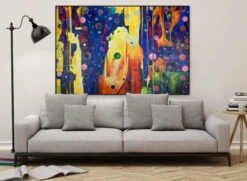 XXL Tableaux à L'huile 'Positive Impacts' | Pièce Unique Peinte à La Main 180x120cm -Magasin De Rénovation Domiciliaire kl00075 abstrakt goldglanz bunt lila modern acryl gemaelde oel bild 10