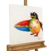 Tableau Peint à La Main 'Le Paradis Du Surfeur' 50x50cm | Avec Certificat D'authenticité -Magasin De Rénovation Domiciliaire kl00178 tier madagaskar pinguin bunt surfen surfbrett meer strand auf weiss modern acryl gemaelde oel bild oelgemaelde 01