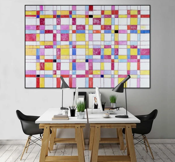 XXL Tableaux à L'huile 'Puzzle Der Vernunft' | Pièce Unique Peinte à La Main 180x120cm 8 XXL Tableaux à L'huile 'Puzzle Der Vernunft' | Pièce Unique Peinte à La Main 180x120cm – Image 6