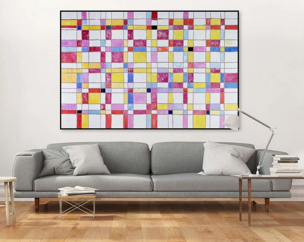 XXL Tableaux à L'huile 'Puzzle Der Vernunft' | Pièce Unique Peinte à La Main 180x120cm 6 XXL Tableaux à L'huile 'Puzzle Der Vernunft' | Pièce Unique Peinte à La Main 180x120cm – Image 4