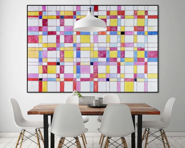XXL Tableaux à L'huile 'Puzzle Der Vernunft' | Pièce Unique Peinte à La Main 180x120cm 5 XXL Tableaux à L'huile 'Puzzle Der Vernunft' | Pièce Unique Peinte à La Main 180x120cm – Image 3