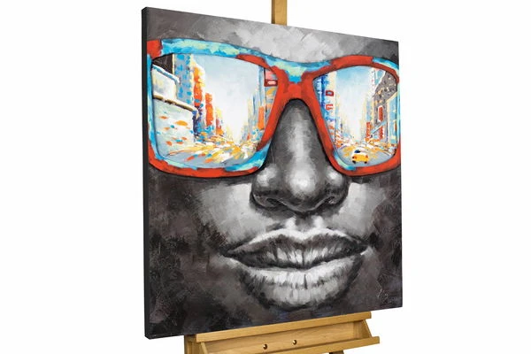 Tableau Peint à La Main 'Behind Blue Eyes' 80x80cm | Avec Certificat D'authenticité 3 Tableau Peint à La Main 'Behind Blue Eyes' 80x80cm | Avec Certificat D'authenticité