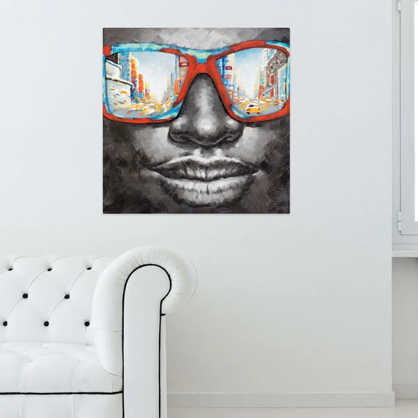 Tableau Peint à La Main 'Behind Blue Eyes' 80x80cm | Avec Certificat D'authenticité 5 Tableau Peint à La Main 'Behind Blue Eyes' 80x80cm | Avec Certificat D'authenticité – Image 3