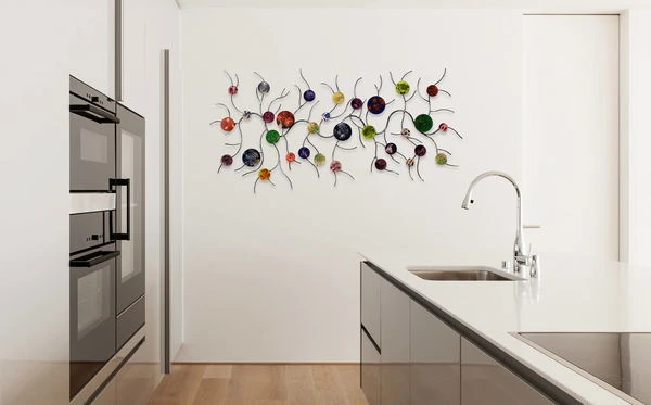 Sculpture Murale En Métal 'Connexion Des Planètes' 138x65x5cm 4 Sculpture Murale En Métal 'Connexion Des Planètes' 138x65x5cm – Image 2