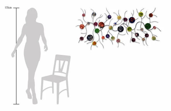 Sculpture Murale En Métal 'Connexion Des Planètes' 138x65x5cm 9 Sculpture Murale En Métal 'Connexion Des Planètes' 138x65x5cm – Image 7