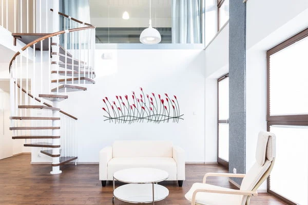 Sculpture Murale En Métal 'Fleurs Enjouées' 124x56x6cm 6 Sculpture Murale En Métal 'Fleurs Enjouées' 124x56x6cm – Image 4