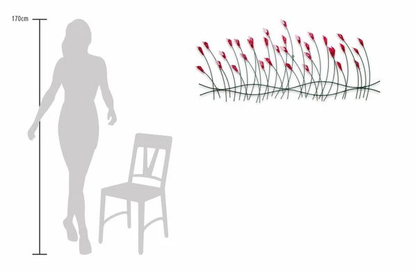 Sculpture Murale En Métal 'Fleurs Enjouées' 124x56x6cm 9 Sculpture Murale En Métal 'Fleurs Enjouées' 124x56x6cm – Image 7