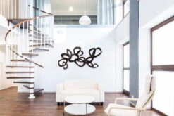 Sculpture Murale En Métal 'Unis Pour La Vie' 120x60x6cm -Magasin De Rénovation Domiciliaire kl00497 rost ringe flammenbehandelt in braun modern wandskulpturen 02