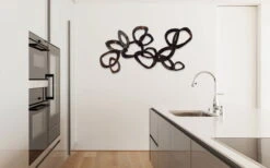 Sculpture Murale En Métal 'Unis Pour La Vie' 120x60x6cm -Magasin De Rénovation Domiciliaire kl00497 rost ringe flammenbehandelt in braun modern wandskulpturen 03