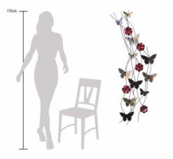 Sculpture Murale En Métal 'Ruban Papillon' 48x134x8cm -Magasin De Rénovation Domiciliaire kl00499 schmetterling und blueten filigran in rot modern acryl gemaelde oel bild 05