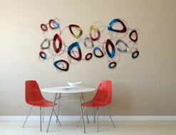 Sculpture Murale En Métal 'Loin D'être Parfait' 146x72x5cm 14 Sculpture Murale En Métal 'Loin D'être Parfait' 146x72x5cm -Magasin De Rénovation Domiciliaire kl00500 abstrakte ringe amp kreise in bunt metall skulptur plastik figur modern 04