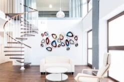 Sculpture Murale En Métal 'Loin D'être Parfait' 146x72x5cm 15 Sculpture Murale En Métal 'Loin D'être Parfait' 146x72x5cm -Magasin De Rénovation Domiciliaire kl00500 abstrakte ringe amp kreise in bunt metall skulptur plastik figur modern 05