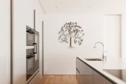 Sculpture Murale En Métal 'Arbre De Vie' 98x98x8cm -Magasin De Rénovation Domiciliaire kl00503 filigraner baum in gruen bronze metall skulptur plastik figur modern 03