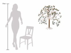 Sculpture Murale En Métal 'Arbre De Vie' 98x98x8cm -Magasin De Rénovation Domiciliaire kl00503 filigraner baum in gruen bronze metall skulptur plastik figur modern 07