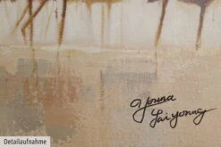 Tableau Peint à La Main 'Bain Des Flamands Roses' 150x50cm | Avec Certificat D'authenticité -Magasin De Rénovation Domiciliaire kl00732 flamingo vogel beige bunt deko modern acryl gemaelde oel bild oelgemaelde 09