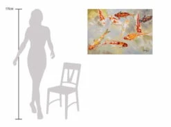 Tableau Peint à La Main 'Étang Plein De Köis' 100x70cm | Avec Certificat D'authenticité -Magasin De Rénovation Domiciliaire kl00736 koi karpfen fisch orange bunt deko modern acryl gemaelde oel bild oelgemaelde 08