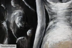 Tableau Peint à La Main 'All Eyes On Me' 60x120cm | Avec Certificat D'authenticité -Magasin De Rénovation Domiciliaire kl00887 frau schwarz weiss romantisch modern acryl gemaelde oel bild 03