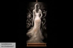 Tableau Peint à La Main 'All Eyes On Me' 60x120cm | Avec Certificat D'authenticité -Magasin De Rénovation Domiciliaire kl00887 frau schwarz weiss romantisch modern acryl gemaelde oel bild 10