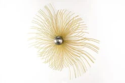 Sculpture Murale En Métal 'Apensanteur' 80x65x11cm -Magasin De Rénovation Domiciliaire kl00967 blume bluete abstrakt kreis sonne gold linien metall skulptur plastik figur modern 05