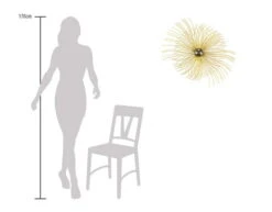 Sculpture Murale En Métal 'Apensanteur' 80x65x11cm -Magasin De Rénovation Domiciliaire kl00967 blume bluete abstrakt kreis sonne gold linien metall skulptur plastik figur modern 07