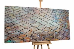 XXL Tableaux à L'huile 'Yellow Brick Lane' | Pièce Unique Peinte à La Main 200x100cm