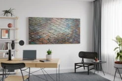 XXL Tableaux à L'huile 'Yellow Brick Lane' | Pièce Unique Peinte à La Main 200x100cm -Magasin De Rénovation Domiciliaire kl01056 yellow brick lane in 200x100cm als handgemaltes oel gemaelde versandkostenfrei 100 tage rueckgaberecht exklusives unikat jetzt online kaufen 0001 07