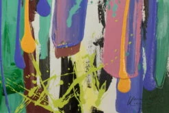 Tableau Peint à La Main 'Ère Colorée' 150x50cm | Avec Certificat D'authenticité -Magasin De Rénovation Domiciliaire kl01078 abstrakt streifen bunt acryl gemaelde acryl bilder leinwandbilder moderne kunst handgemalt 02