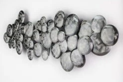 Sculpture Murale En Métal 'Pulsating' 111x38x6,5cm -Magasin De Rénovation Domiciliaire kl01159 abstrakt silber punkte steine modern deko wandskulpturen 05