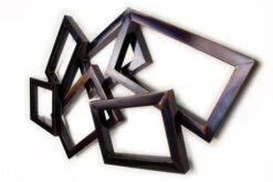 Sculpture Murale En Métal 'Time Will Tell' 130x77x13cm -Magasin De Rénovation Domiciliaire kl01164 abstrak braun quadrate modern deko wandskulpturen 05