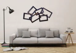 Sculpture Murale En Métal 'Time Will Tell' 130x77x13cm -Magasin De Rénovation Domiciliaire kl01164 abstrak braun quadrate modern deko wandskulpturen 08