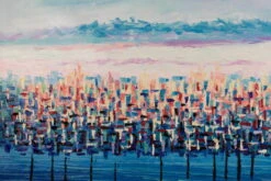 XXL Tableaux à L'huile 'Märchenwald' | Pièce Unique Peinte à La Main 200x100cm -Magasin De Rénovation Domiciliaire kl01172 baeume wald blau magie modern acryl gemaelde oel bild 04 min