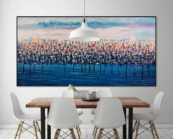XXL Tableaux à L'huile 'Märchenwald' | Pièce Unique Peinte à La Main 200x100cm -Magasin De Rénovation Domiciliaire kl01172 baeume wald blau magie modern acryl gemaelde oel bild 07 min
