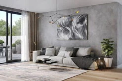 XXL Tableaux à L'huile 'Avec Plaisir' | Pièce Unique Peinte à La Main 180x120cm -Magasin De Rénovation Domiciliaire kl01175 strudel abstrakt grau weiss schwarz modern acryl gemaelde oel bild oelgemaelde 0001 03