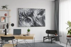 XXL Tableaux à L'huile 'Avec Plaisir' | Pièce Unique Peinte à La Main 180x120cm -Magasin De Rénovation Domiciliaire kl01175 strudel abstrakt grau weiss schwarz modern acryl gemaelde oel bild oelgemaelde 0001 07