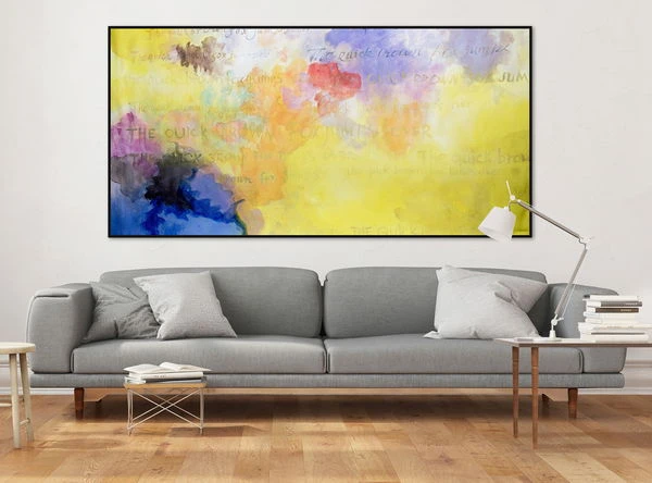 XXL Tableau 'Mots Célestes' | Pièce Unique Peinte à La Main 200x100cm 5 XXL Tableau 'Mots Célestes' | Pièce Unique Peinte à La Main 200x100cm – Image 3