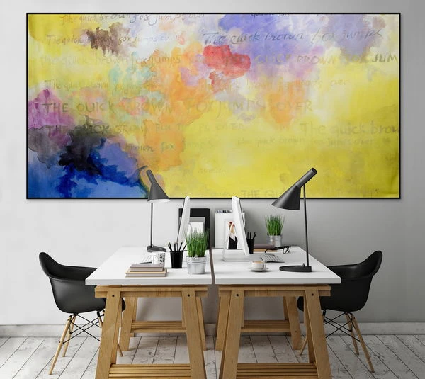 XXL Tableau 'Mots Célestes' | Pièce Unique Peinte à La Main 200x100cm 8 XXL Tableau 'Mots Célestes' | Pièce Unique Peinte à La Main 200x100cm – Image 6