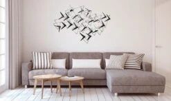 Sculpture Murale En Métal 'Svelte Arrows' 147x99x4cm -Magasin De Rénovation Domiciliaire kl01515 silber schwarz abstrakt pfeile dreiecke modern deko wandskulpturen 07