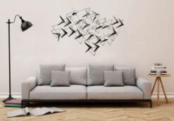 Sculpture Murale En Métal 'Svelte Arrows' 147x99x4cm -Magasin De Rénovation Domiciliaire kl01515 silber schwarz abstrakt pfeile dreiecke modern deko wandskulpturen 09